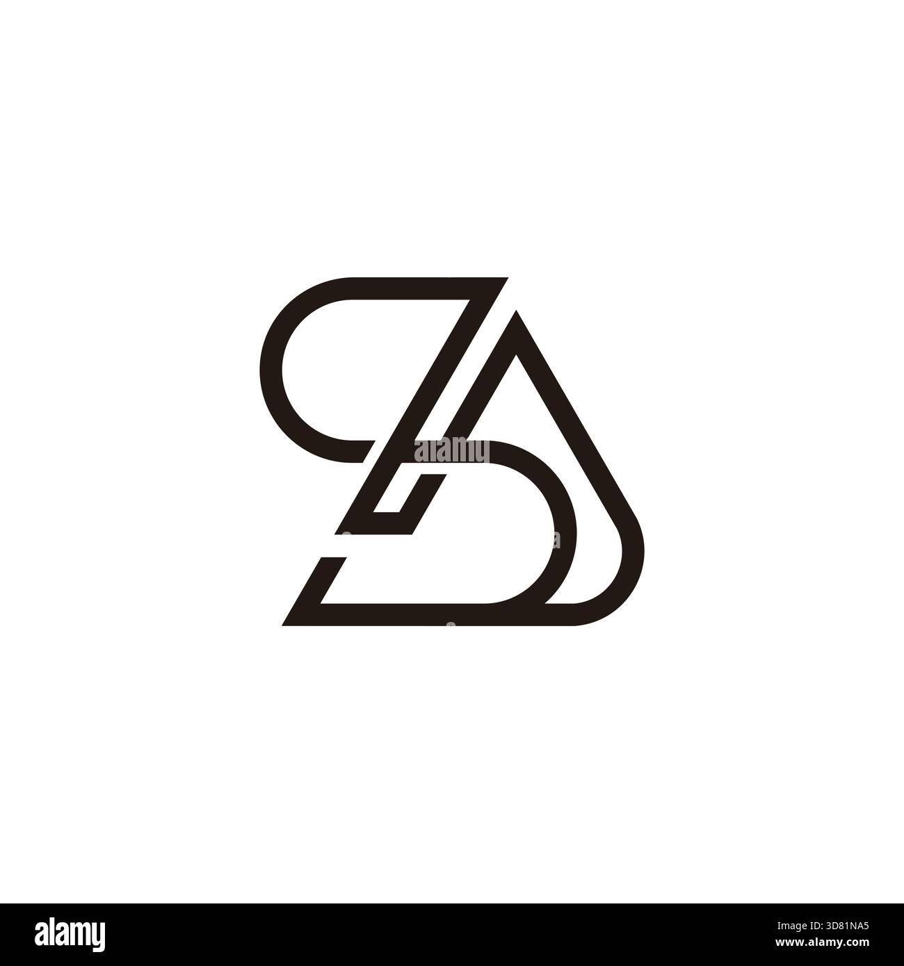 Letter sa Simple Linked Infinity Overlap Logo Vektor Stock Vektor