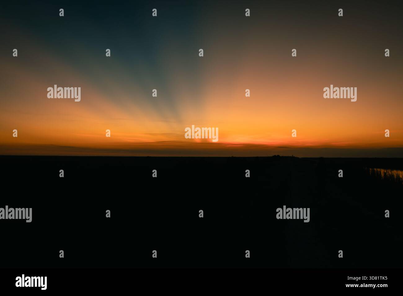 Atemberaubende Dämmerung über den Florida Everglades Stockfoto