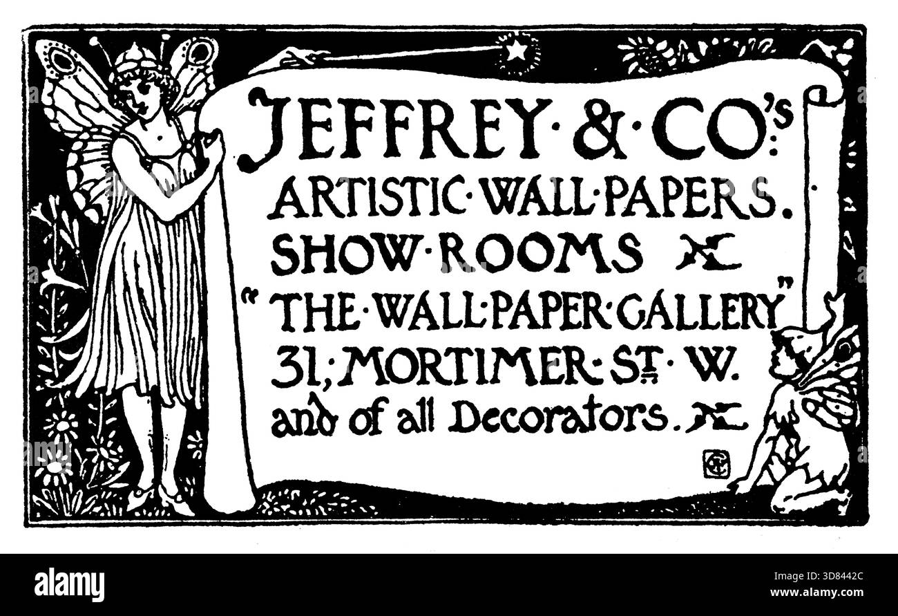1910 Jeffrey and Company Artistic Wallpapers zeigen eine Werbung im Studio Magazin Stockfoto