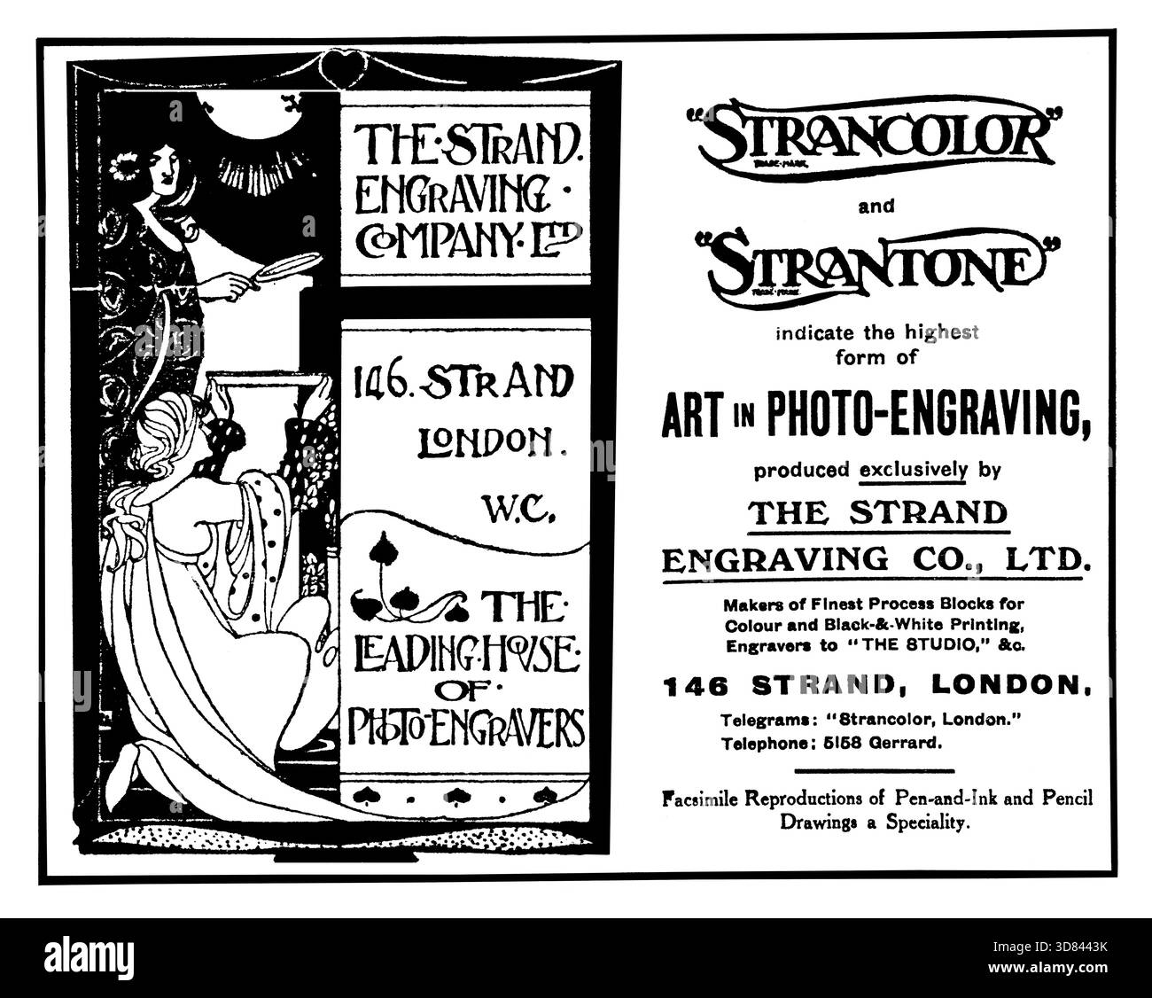 1910 Strand Engraving Company Ltd Werbung, Kunst in Fotogravur aus dem Studio Magazin Stockfoto
