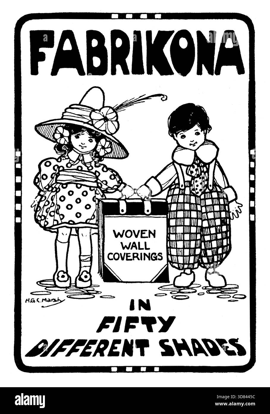 1910 J Spencer Turner Firma Fabricona, Wandverkleidung in Fifty Different Shades Werbespot aus dem Studio Magazin Stockfoto