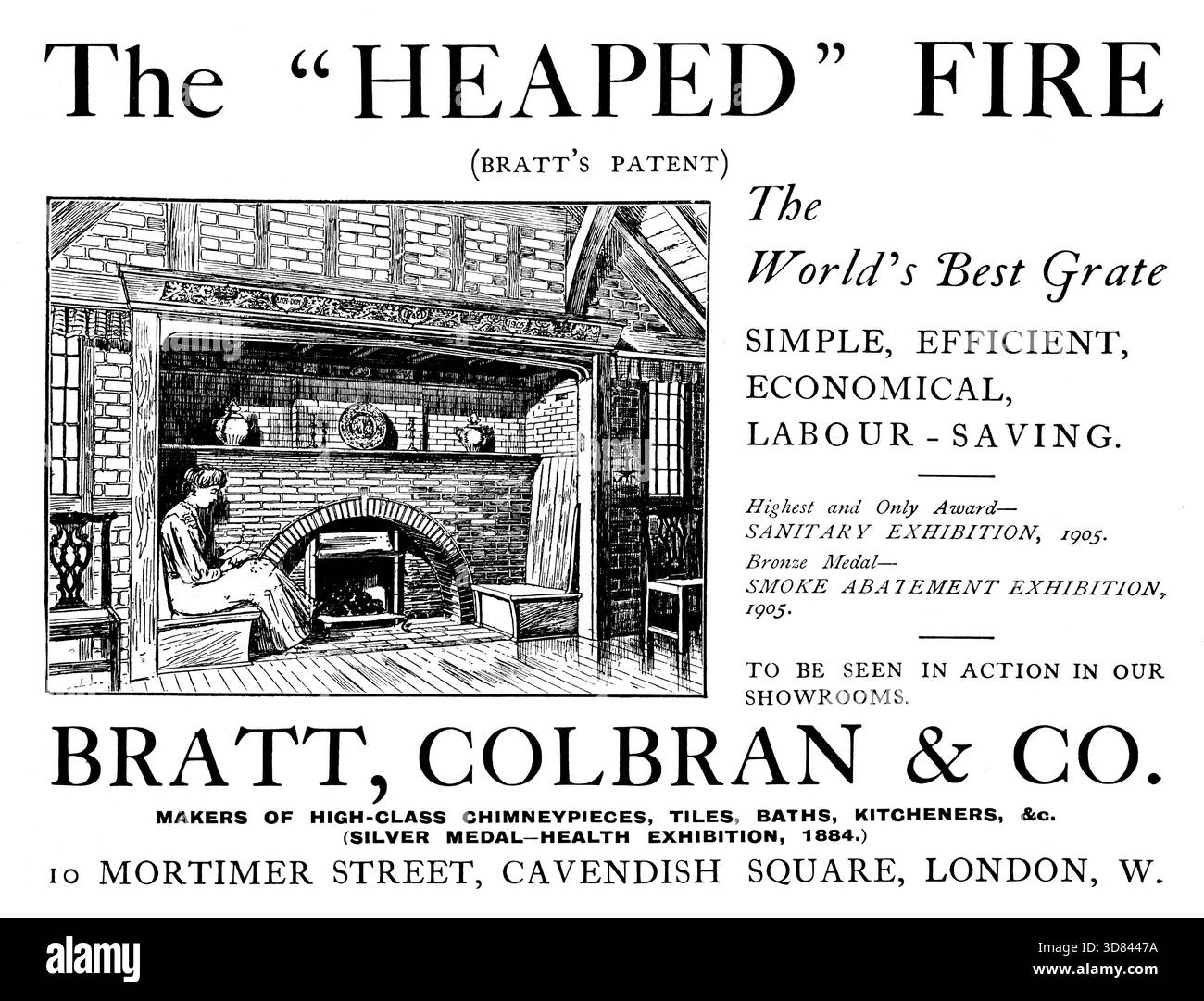 1910 Bratt Colbran & Co., Werbespot mit Feuerschutzgitter aus dem Studio Magazin Stockfoto
