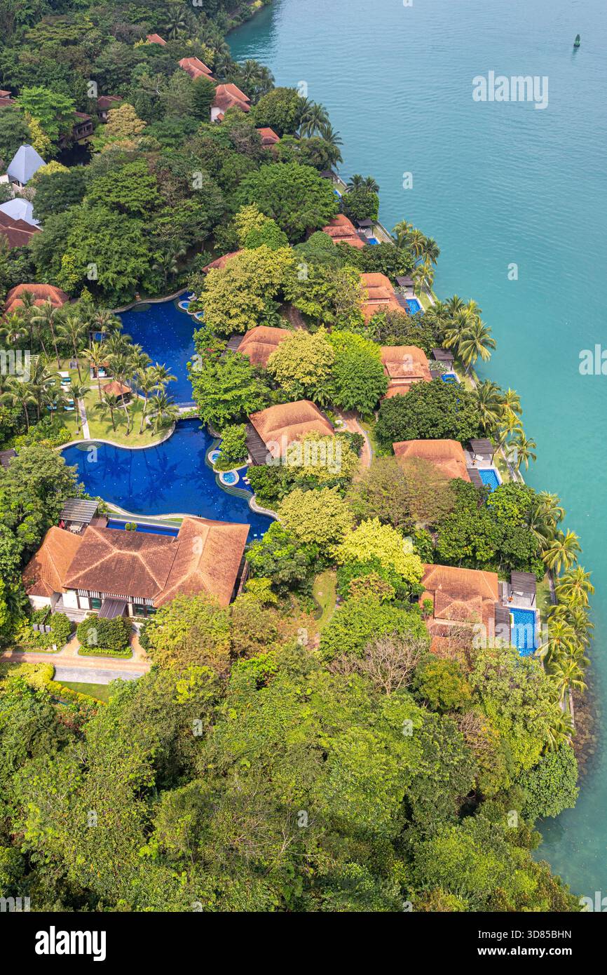 Luxusvillen im Pulau Selugu auf Sentosa Island, Singapur, Südostasien Stockfoto
