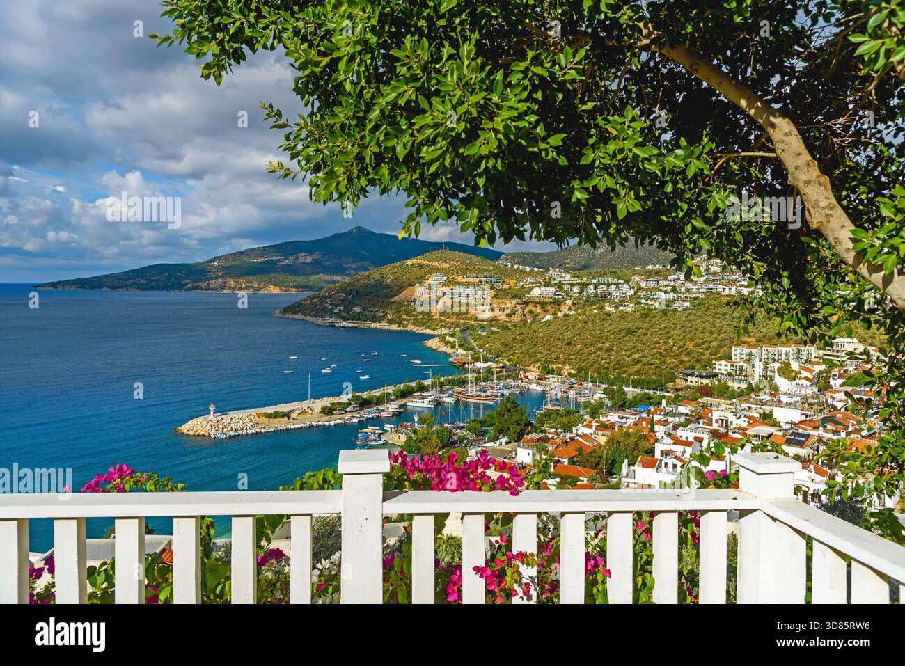Panorama der Bucht von Kalkan. Türkei Stockfoto