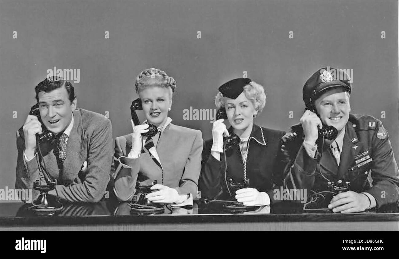 WOCHENENDE IM WALDORF 1945 MGM-Film mit von links: Walter Pidgeon, Ginger Rogers, Lana turner, Van Johnson Stockfoto