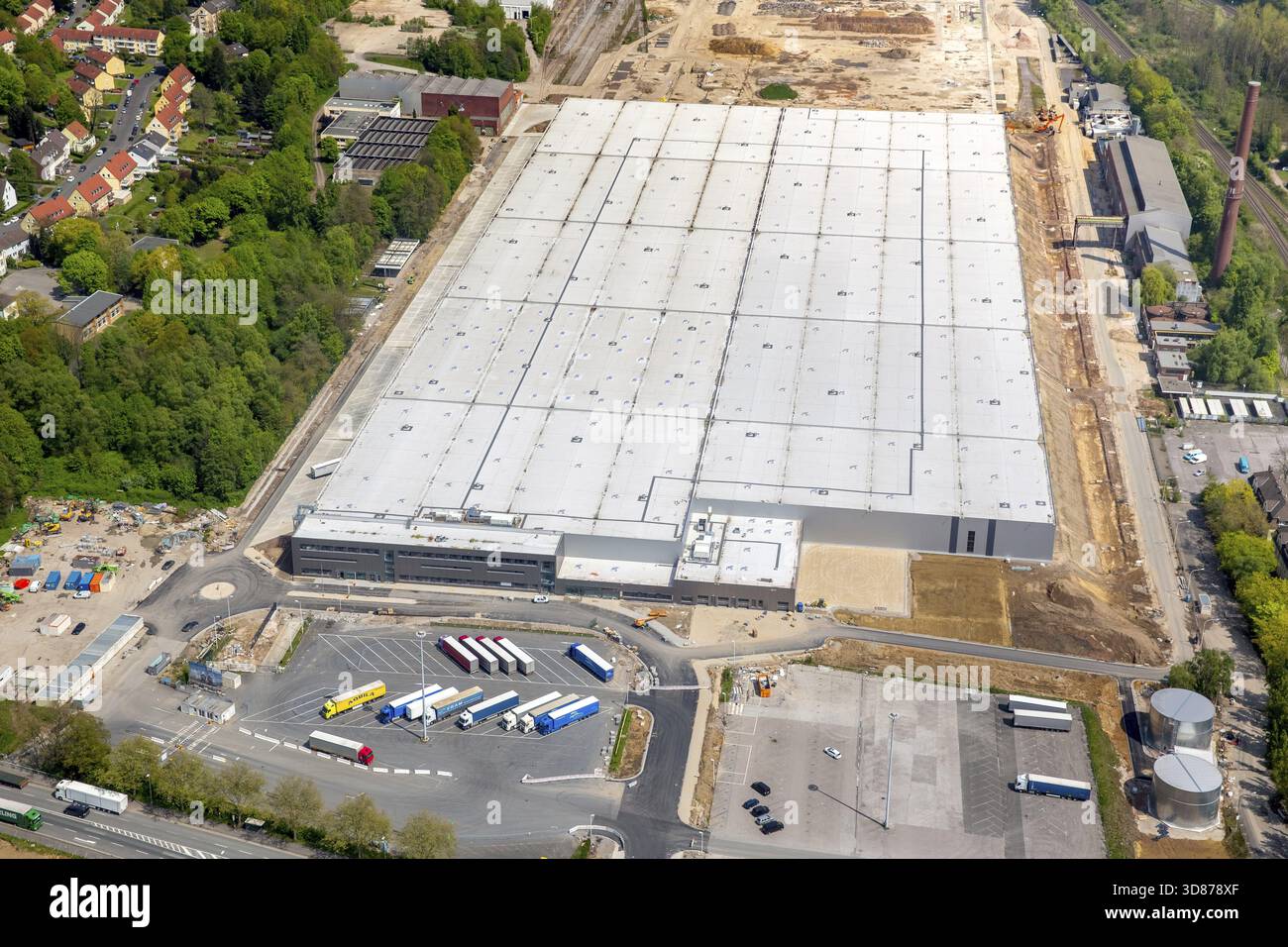 Opel Logistics, ehemals OPEL Werk 2 in Bochum-Langendeer, neues Lagergebäude, Bochum, Ruhrgebiet, Nordrhein-Westfalen, Deutschland, Europa, DE, Stockfoto