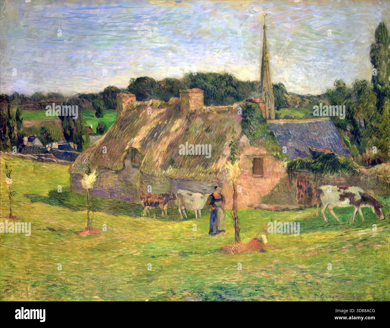 Lollichon's Field und die Kirche von Pont-Aven von Paul Gauguin 1886 Stock Vektor
