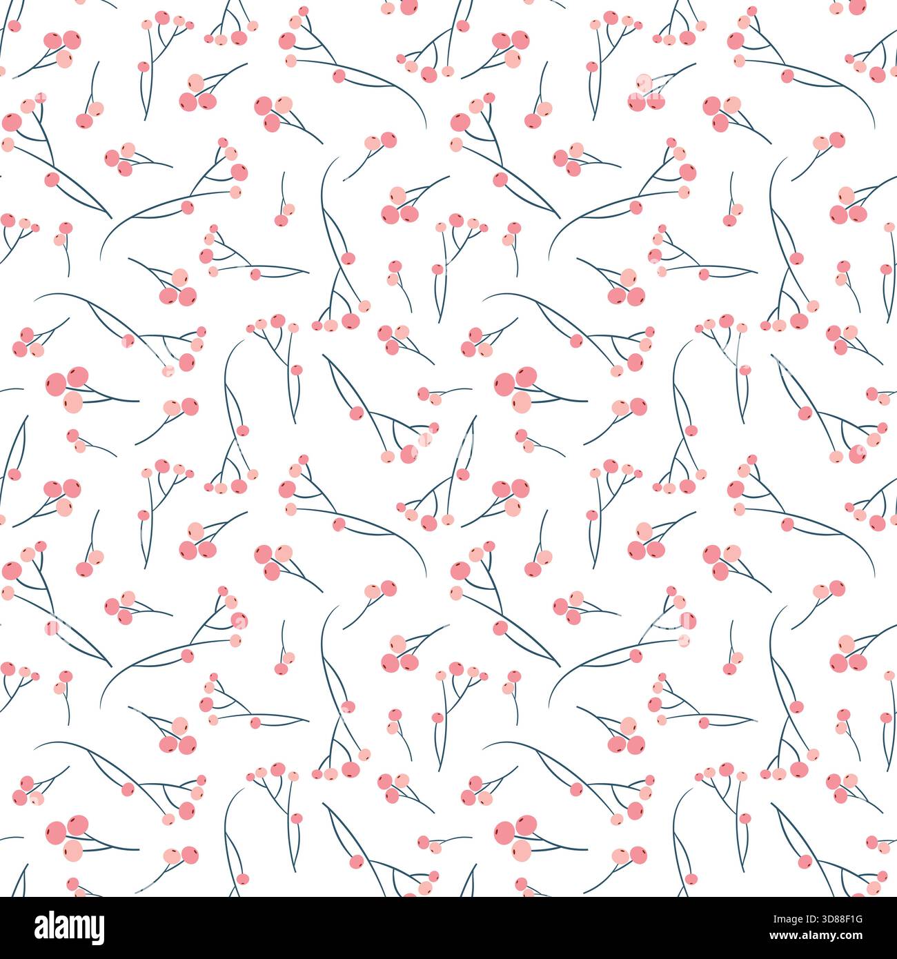 Niedliches nahtloses Vektor-Muster mit Blumenmuster in Rosa auf weiß für Textilien und Hintergründe Stock Vektor