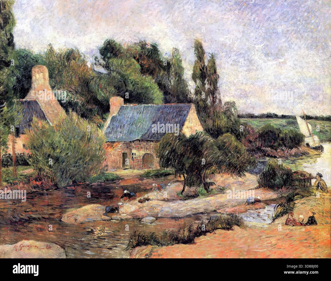 Washerwomen in Pont-Aven von Paul Gauguin 1886 Stock Vektor