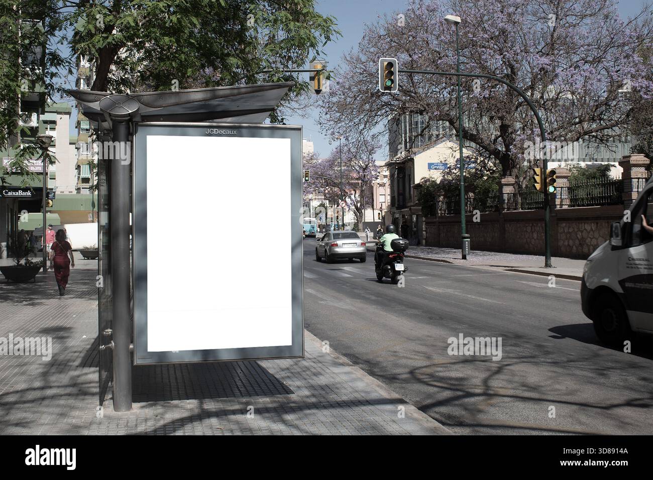 Mockup in einer Bushaltestelle Stockfoto