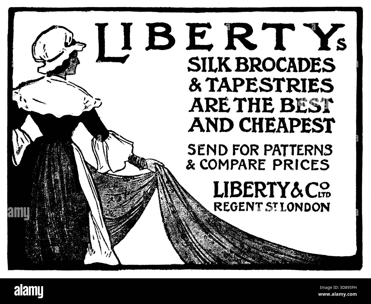 Ill2403 1910 Liberty of London handgezeichnete Textilindustrie, Seidenbrokate und Wandteppiche aus dem Studio Magazin Stockfoto