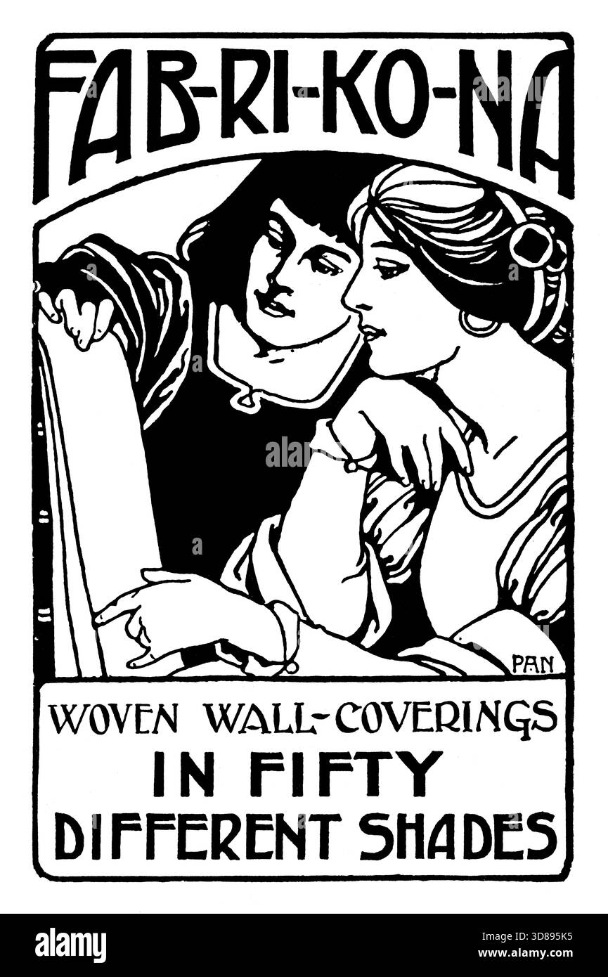 1910 J. Spencer Turner, Fabricona, Wandwerbung mit klassischen Charakteren aus dem Studio Magazin Stockfoto