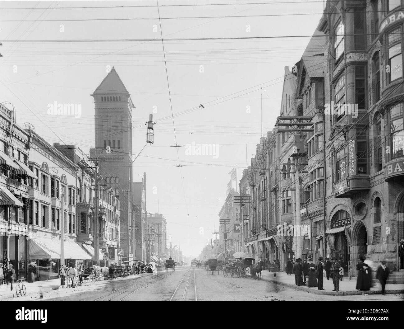 Broadway mit Blick nach Süden von 2., 1895-1905. - LOS ANGELES 1900 Stockfoto