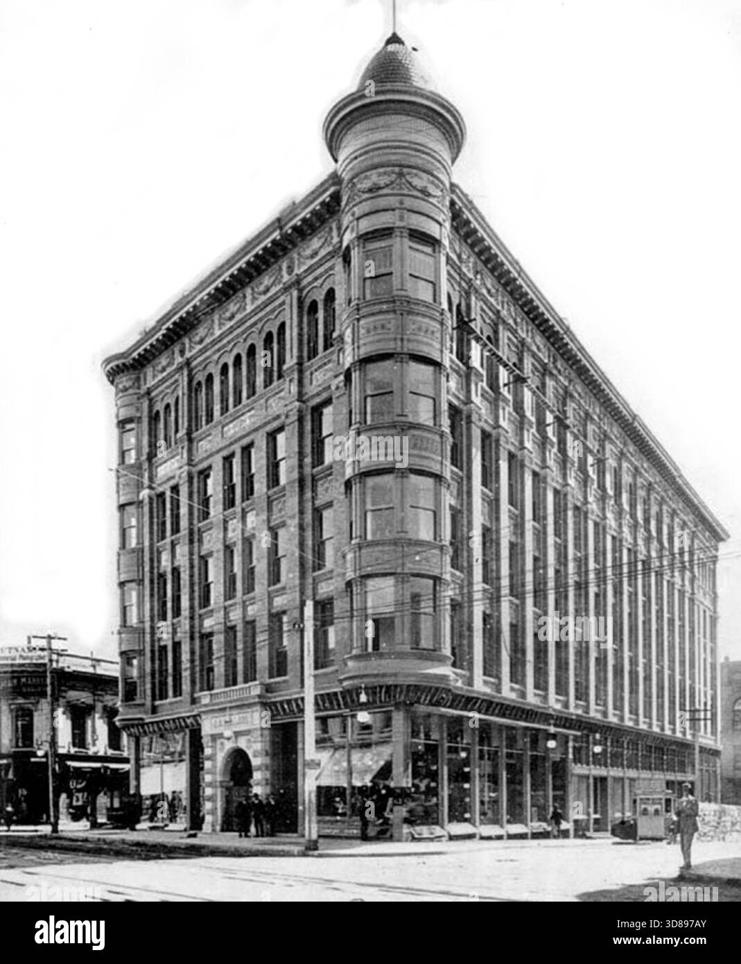 Bullard Block c.1900. Es ersetzte 1895 das Clocktower Courthouse. LOS ANGELES 1900 Stockfoto