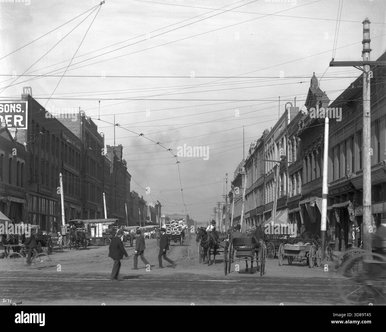 Los Angeles St. nördlich von der 1st St. ca. 1910 Stockfoto