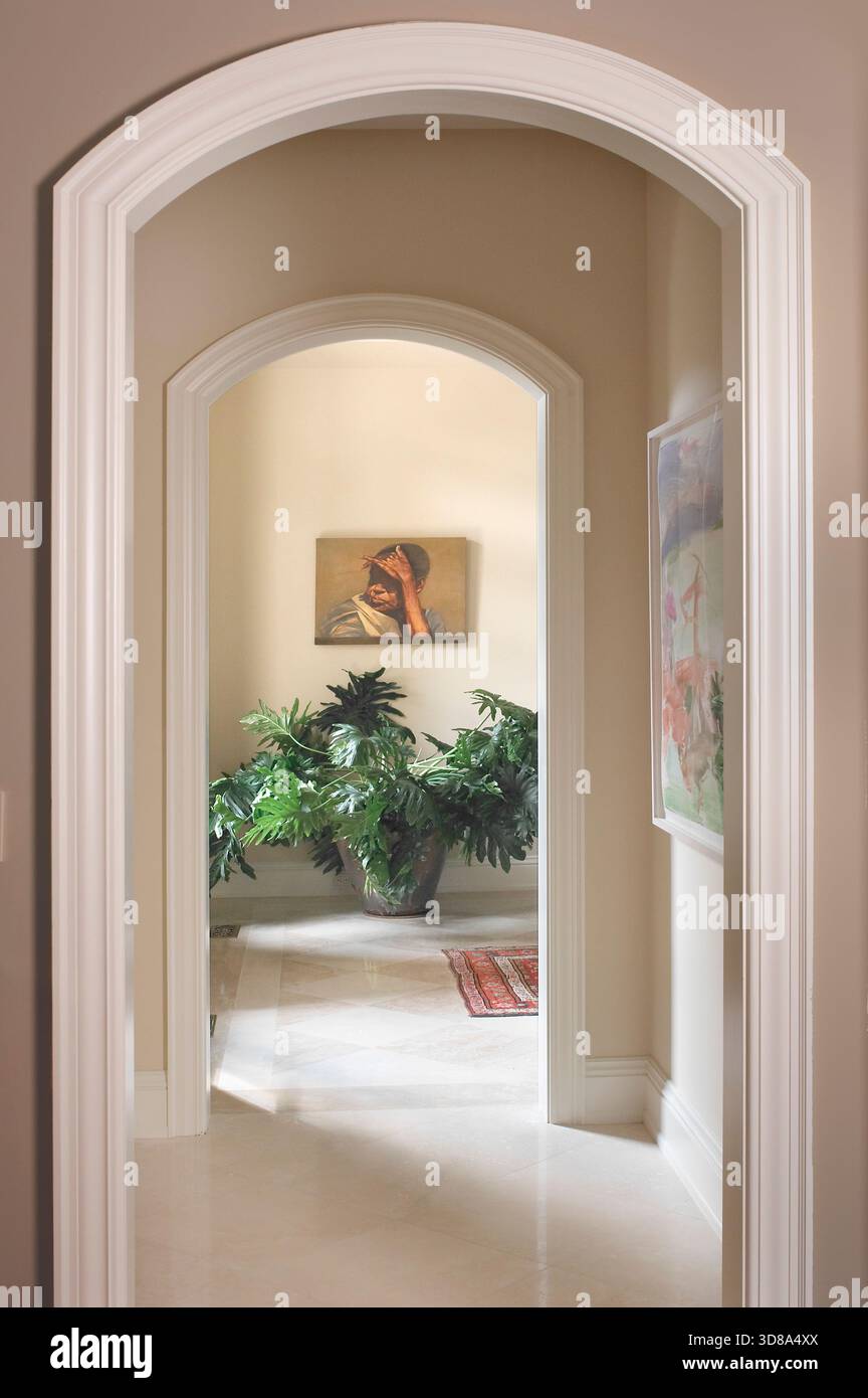 Bogendetail in einem teuren Haus, Pennsylvania, USA Stockfoto