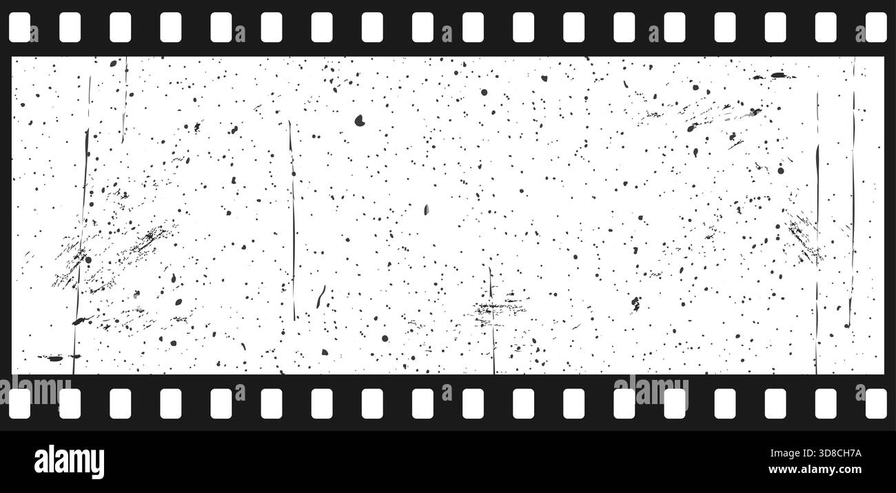 Alte Filmstruktur. Hintergrund mit gruseligen Vintage-Effekten und Überlagerungen. Retro-Bild mit Grunge-Filmstreifen-Symbol. Vektorabbildung Stock Vektor