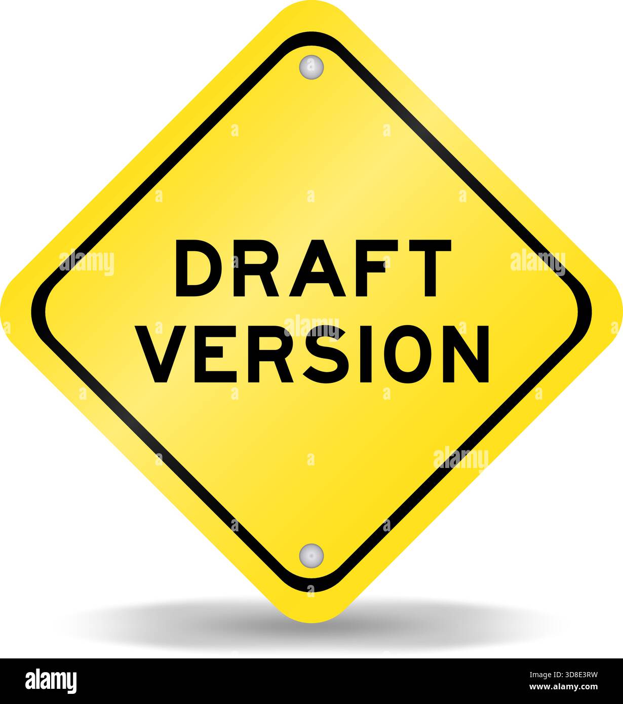 Gelbes Transportschild mit Wortentwurf auf weißem Hintergrund Stock Vektor