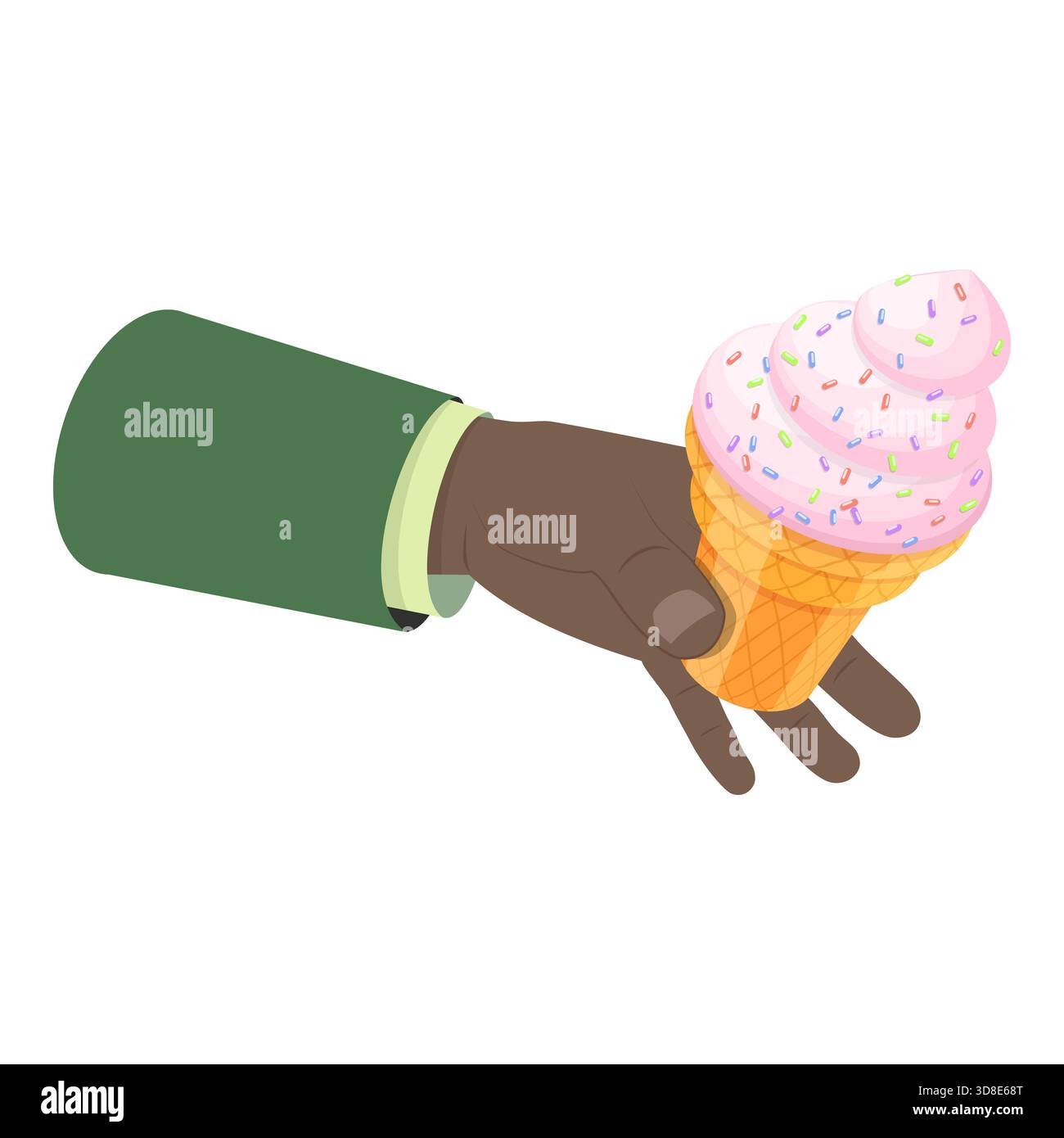 Isometrische flache 3D-Illustration von Eisgetränk, frischem Sommergetränk-Set. Punkt 4 Stockfoto