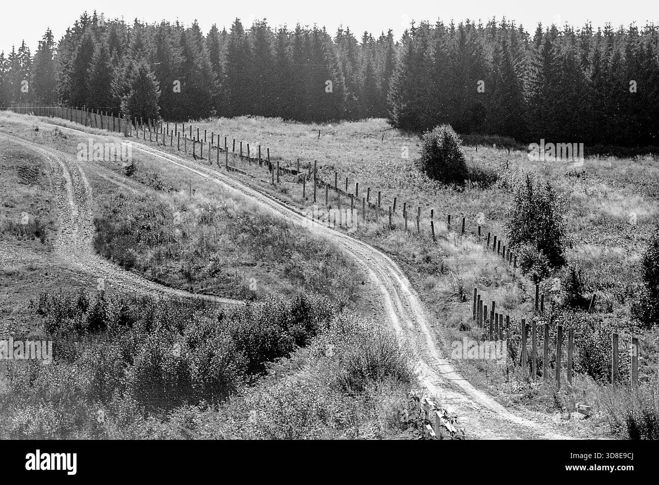 Die ehemalige Grenze zwischen Ost- und Westdeutschland im Jahre 1990 Stockfoto