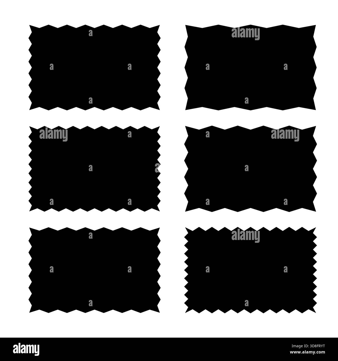 Rechteckform mit Zick-Zack-Kante. Vektorabbildung Stock Vektor