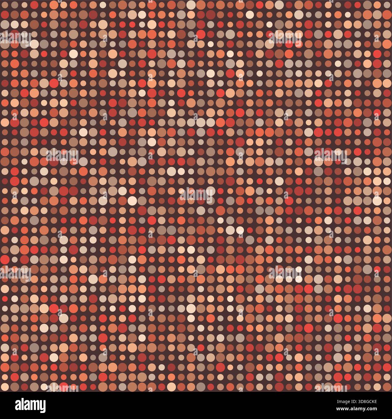 Abstraktes Muster. Kreise in mehreren Farben. Rustikales Braun, gedämpftes Rot, Erdtöne. Bezaubernde Vektorillustration. Stock Vektor