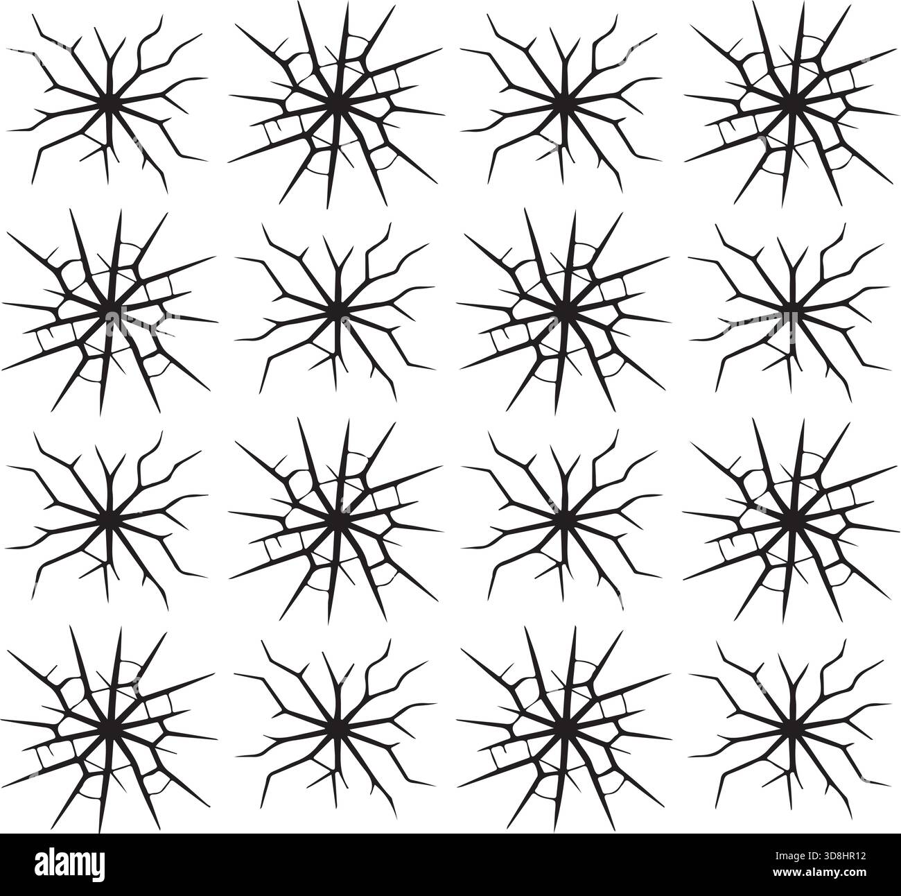 Nahtlose Schwarze Rissmuster-Glasstruktur Stock Vektor