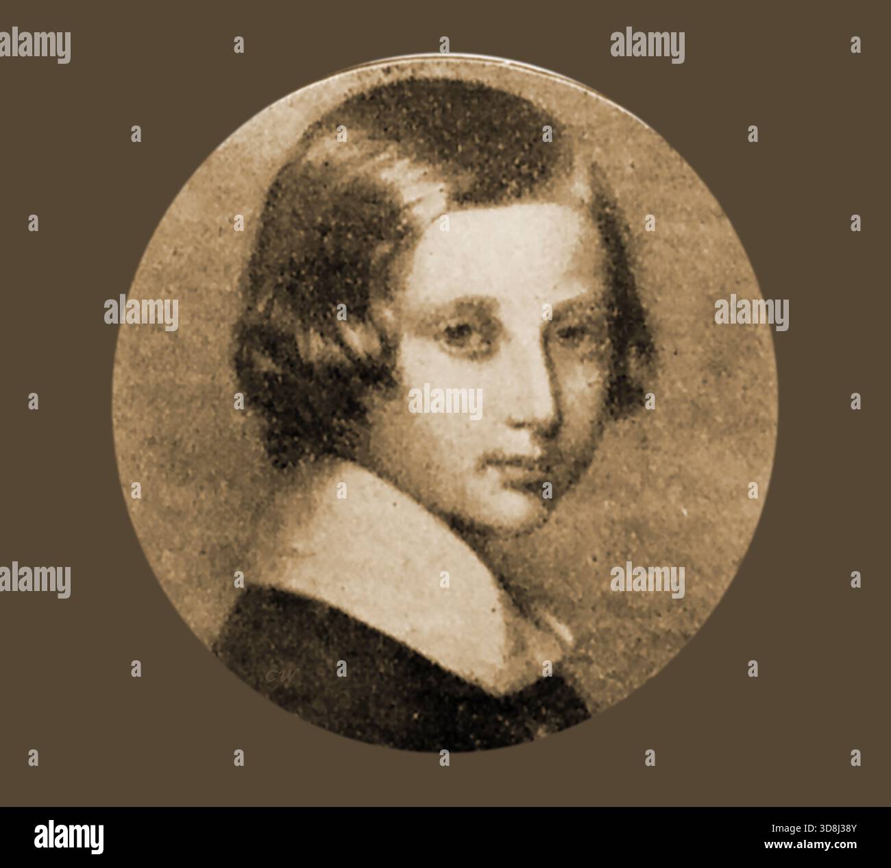 Ein Porträt des Jungen, der im Alter von elf Jahren König Eduard werden sollte – König Eduard VII. War Sohn von Königin Victoria. Er regierte von 1901 bis 1910. (Edwardianische Ära). Alexandra war in dieser Zeit von 1901 bis zu Eduards Tod 1910 Königin und behielt den Titel Königin, als Eduard starb, obwohl sie nicht mehr als Monarch regierte. Stockfoto
