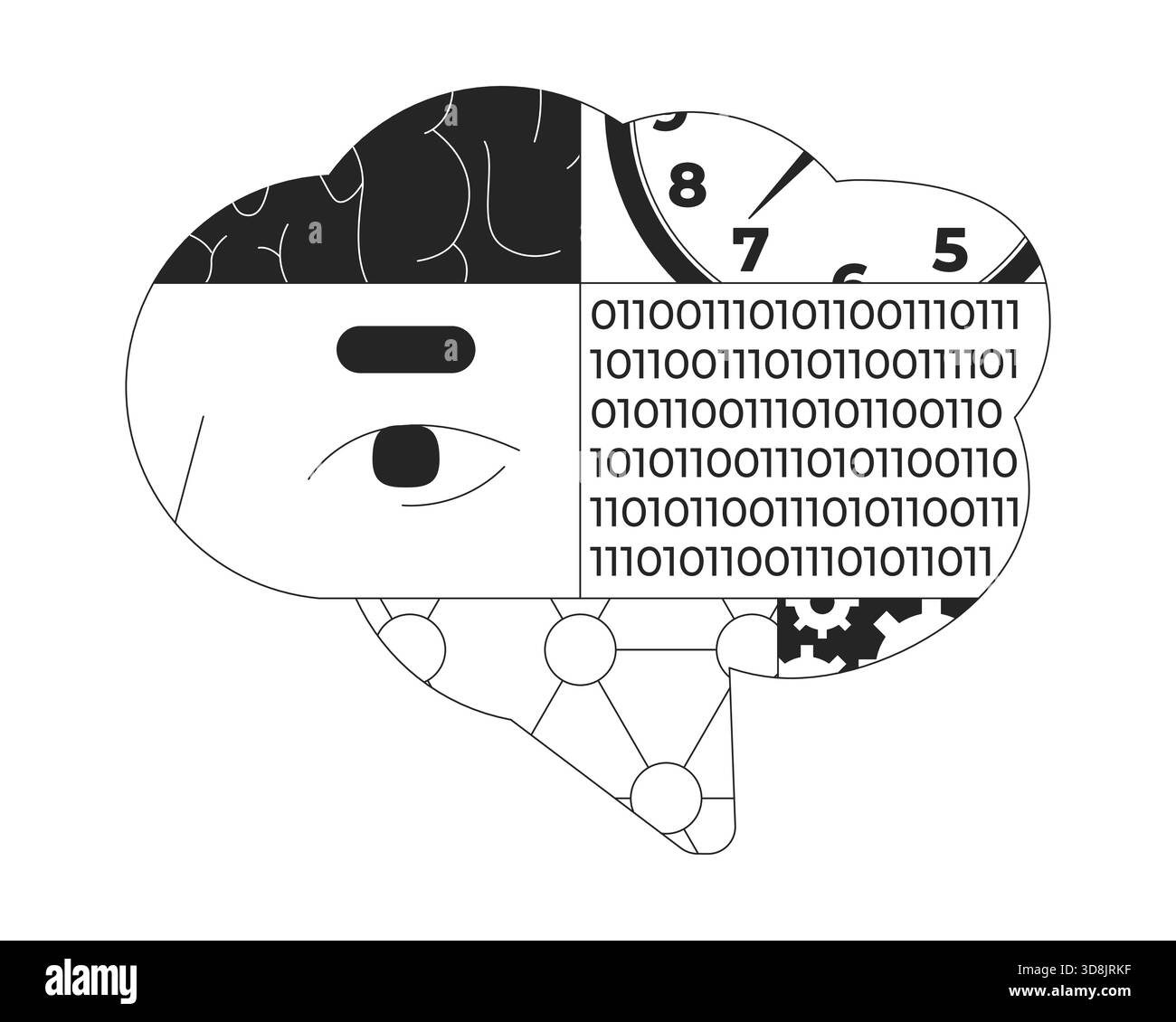 Illustrationskonzept der Data Science-Linie Stock Vektor