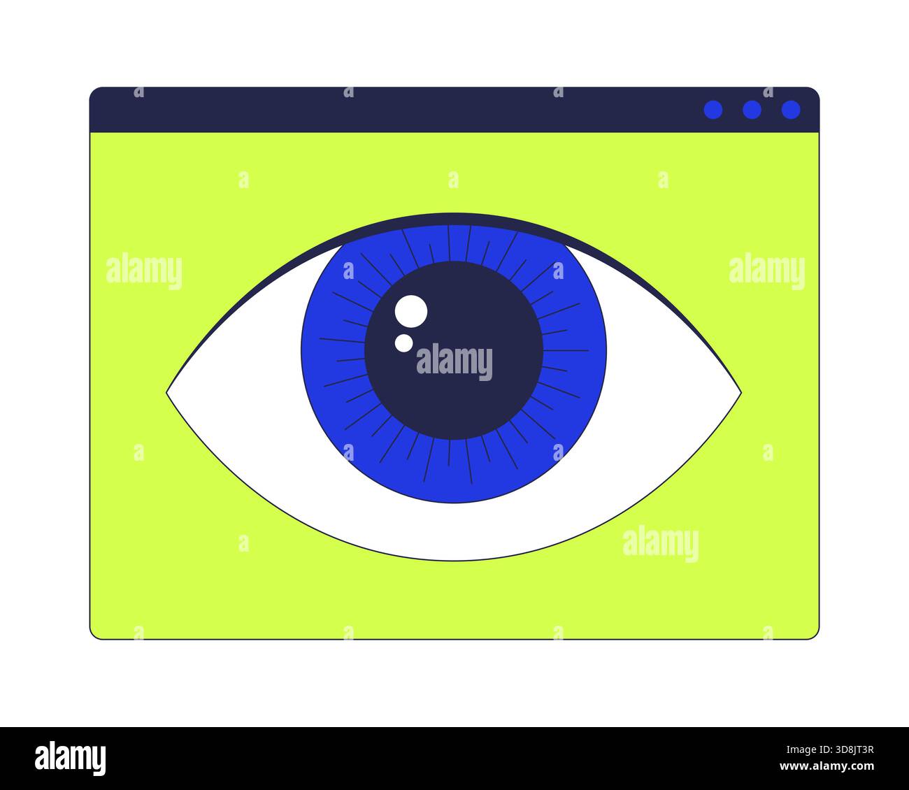 Augensymbol im 2D-Zeichentrickobjekt der Webschnittstelle Stock Vektor