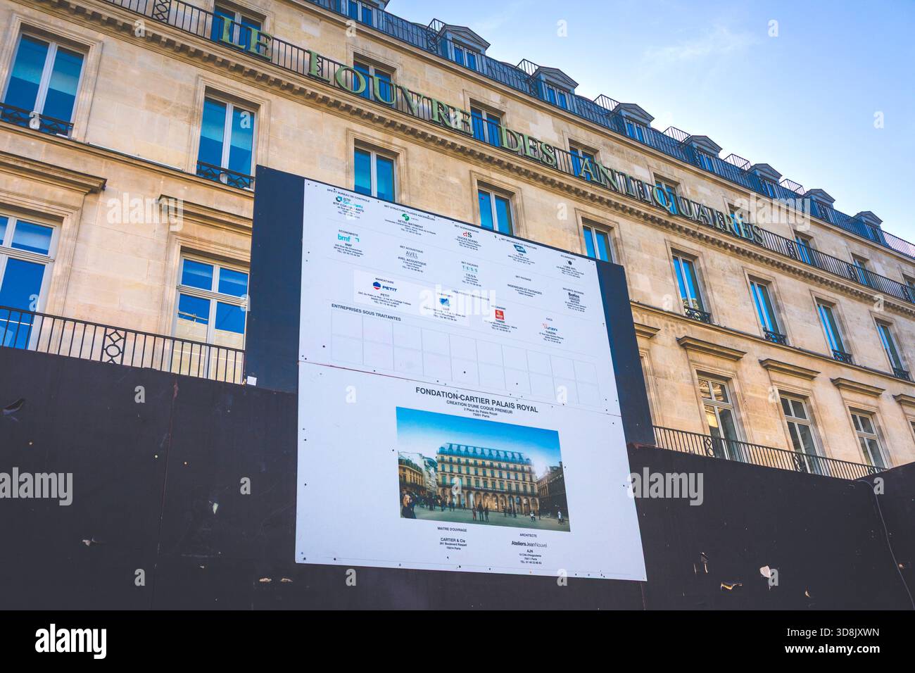 Frankreich, Ile-de-France, Paris, 1. Arrondissement le Louvre, des antiquaires. Cartier Foundation arbeitet im Palais Royal. Stockfoto