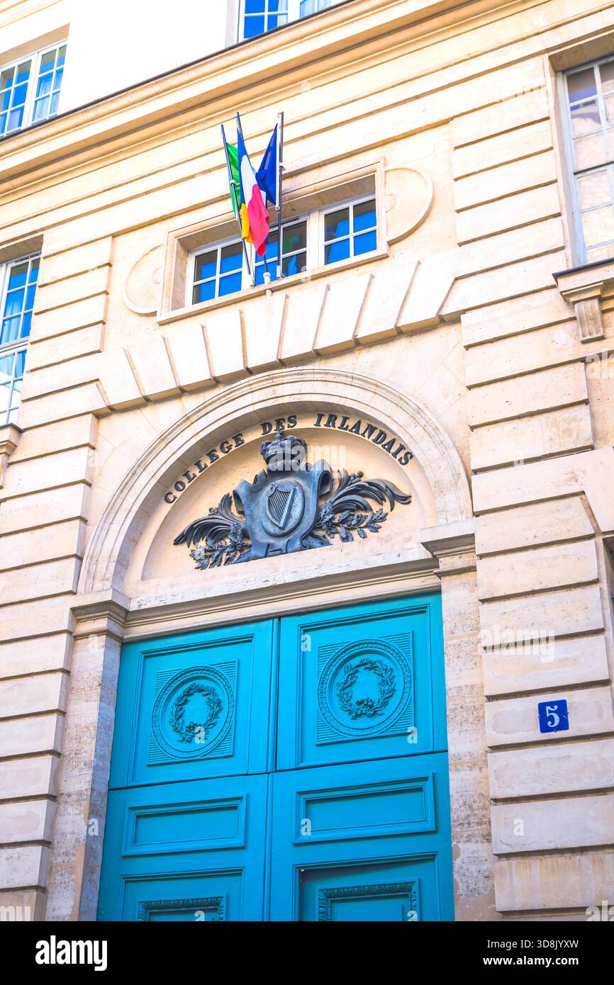 Frankreich, Ile-de-France, Paris, 5. Arrondissement. Rue des Irlandais, College des Irlandais. Paris Irish Cultural Center Stockfoto