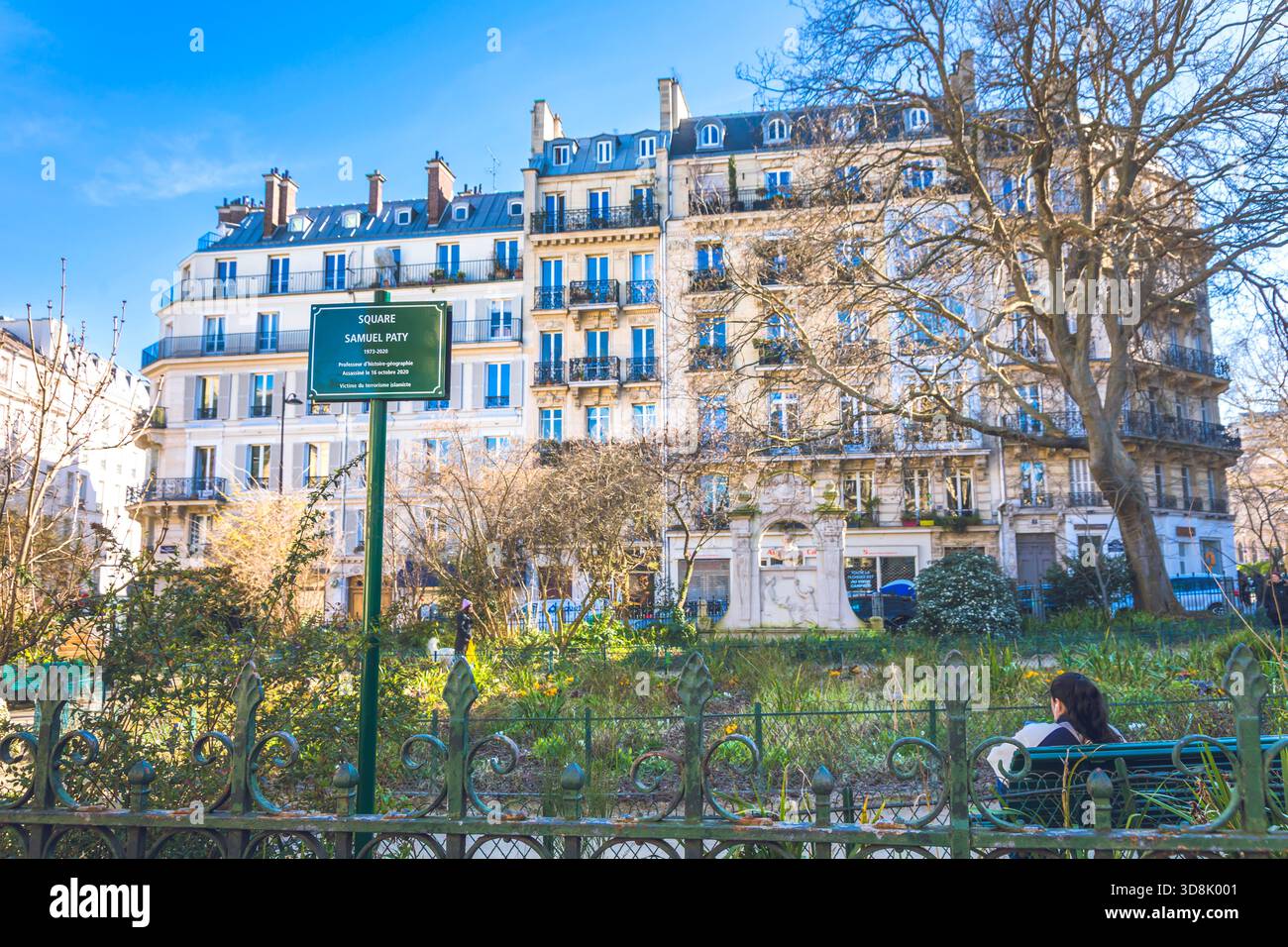 Frankreich, Ile-de-France, Paris, 5. Arrondissement. Samuel-Paty-Platz Stockfoto