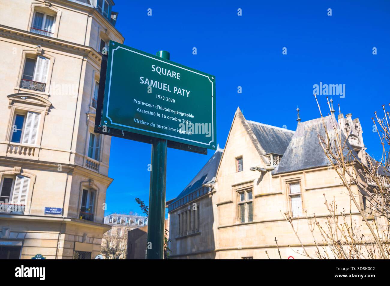 Frankreich, Ile-de-France, Paris, 5. Arrondissement. Samuel-Paty-Platz Stockfoto