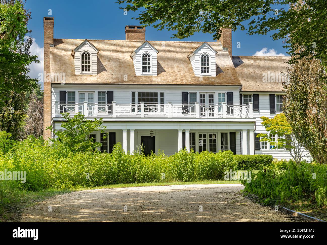 Detailbild eines East hampton Hauses in einer Sommerlandschaft Stockfoto