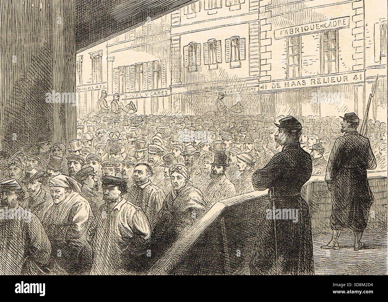 Nach dem Ende der Belagerung von Paris, während des Deutsch-Französischen Krieges, zur Lebensmittelverteilung in Paris. Stockfoto