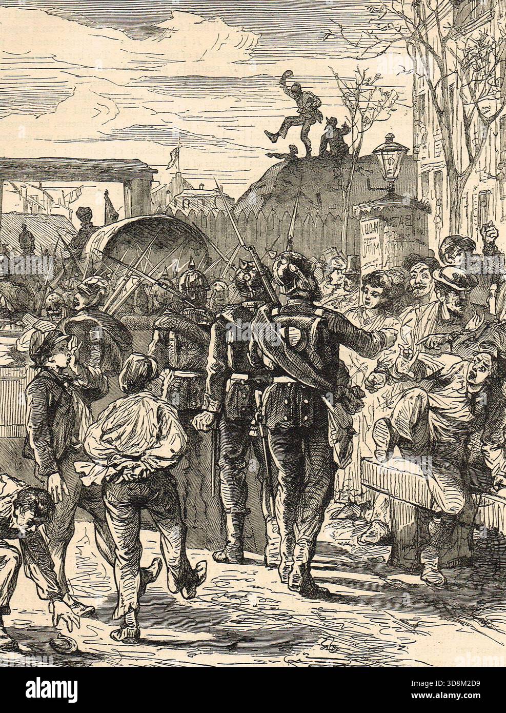 Deutsche Truppen verließen Paris nach der Niederlage der Franzosen im Deutsch-Französischen Krieg. Stockfoto