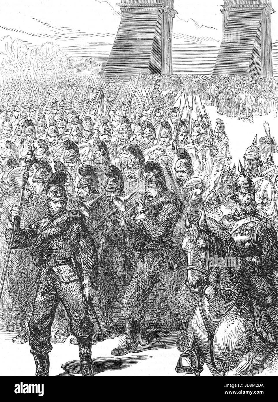 Deutsche Truppen stürzten nach der französischen Niederlage im Deutsch-Französischen Krieg in Paris ein. Stockfoto