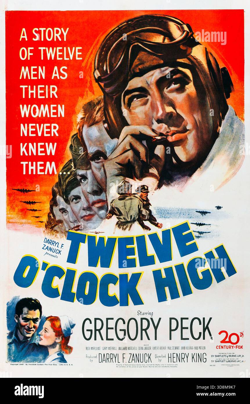 12 O’CLOCK HIGH 1949 20th Century-Fo-Film mit Gregory Peck als Brigadegeneral Frank Savage Stockfoto