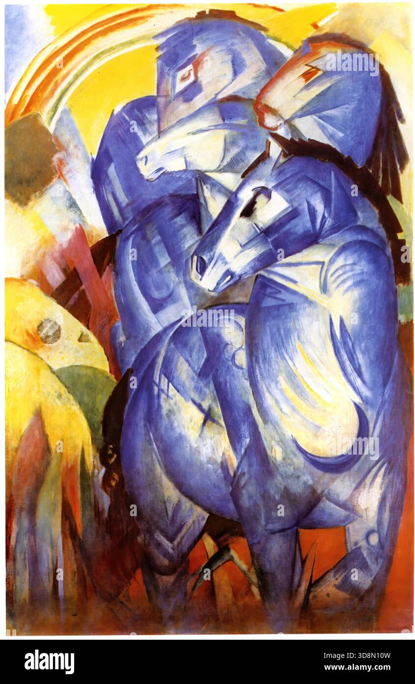 Der Turm der Blauen Pferde von Franz Marc 1913 Stock Vektor