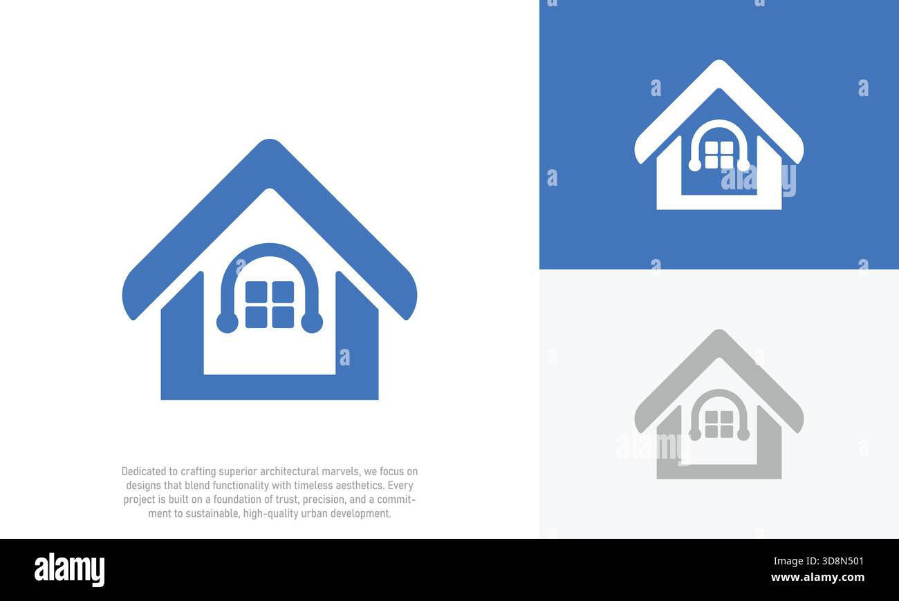 MModern minimalistischer Real Estate Home Logo Vektor. Clean Architecture House Icon Design für das Branding und die Identität von Immobilien- und Bauunternehmen. Stock Vektor