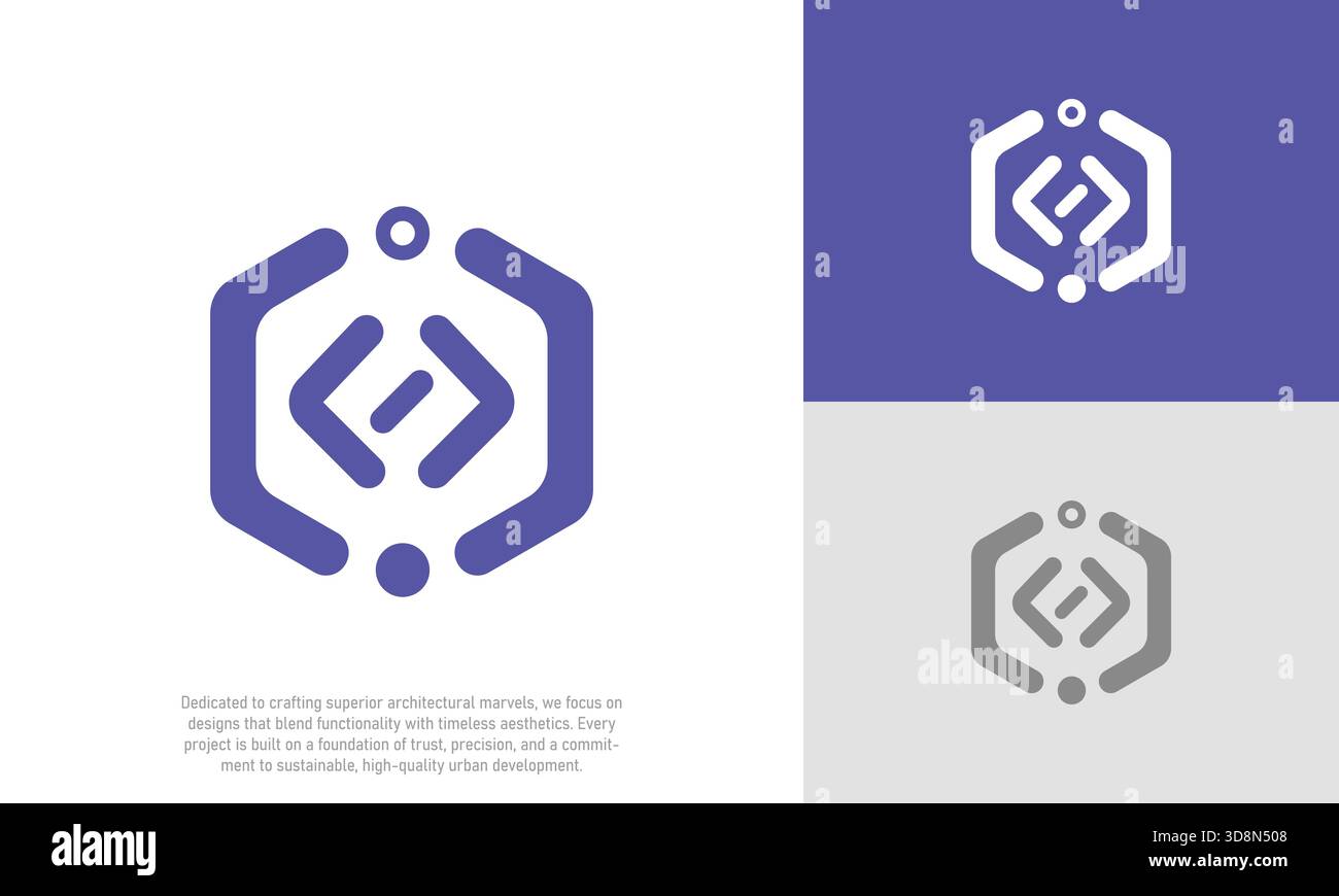 Modernes Digital Brain Tech Logo. Futuristisches KI-Circuit-Mindsymbol in leuchtendem Blau und Magenta-Farbverlauf. Perfekt für KI-Startups, Software und Data Science Stock Vektor