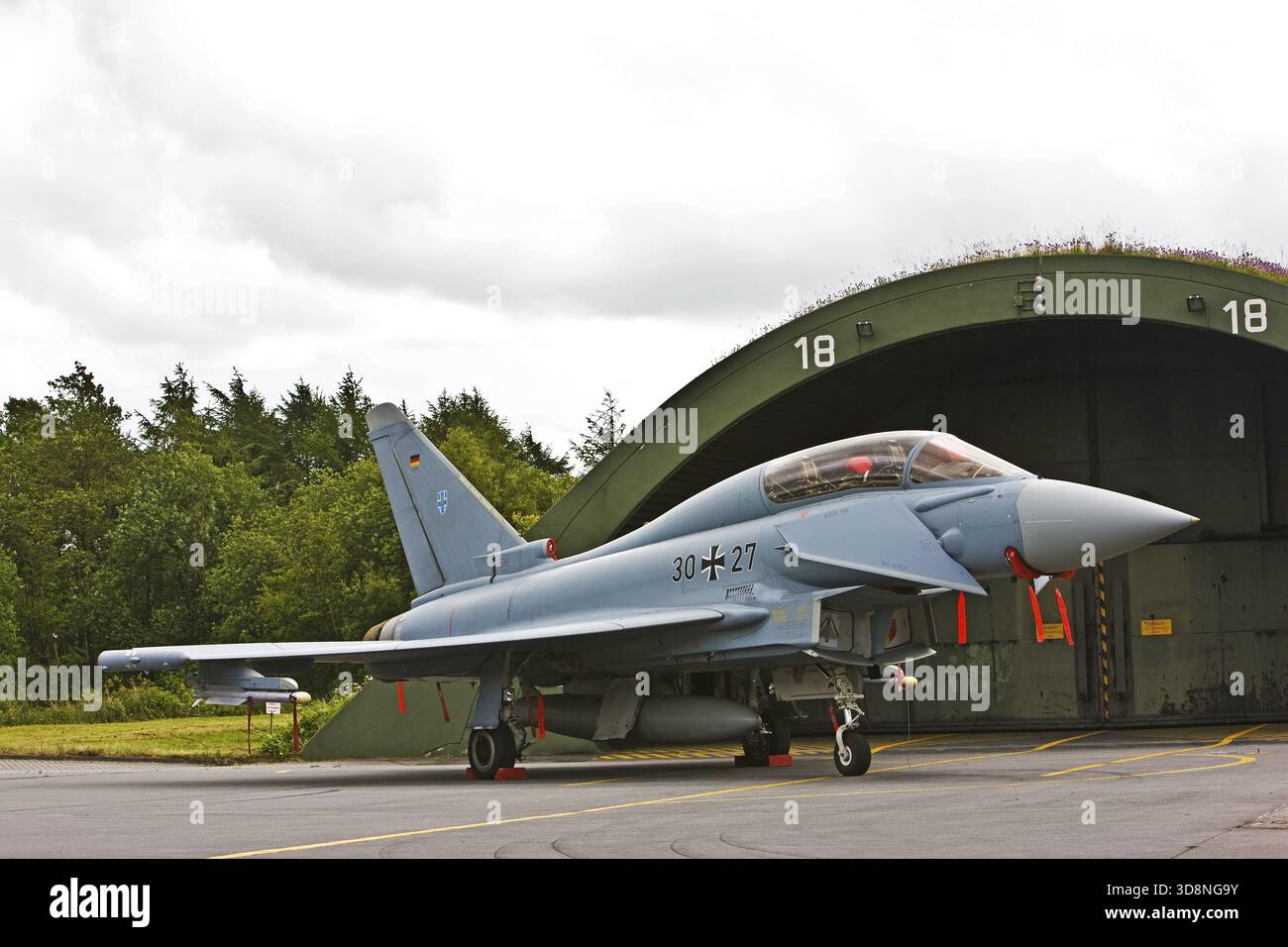 Eurofighter EF 2000 T Typhoon, international, gemeinsame Produktion Deutschlands, Italiens, Spaniens und Großbritanniens, Mehrzweckflugzeug Stockfoto
