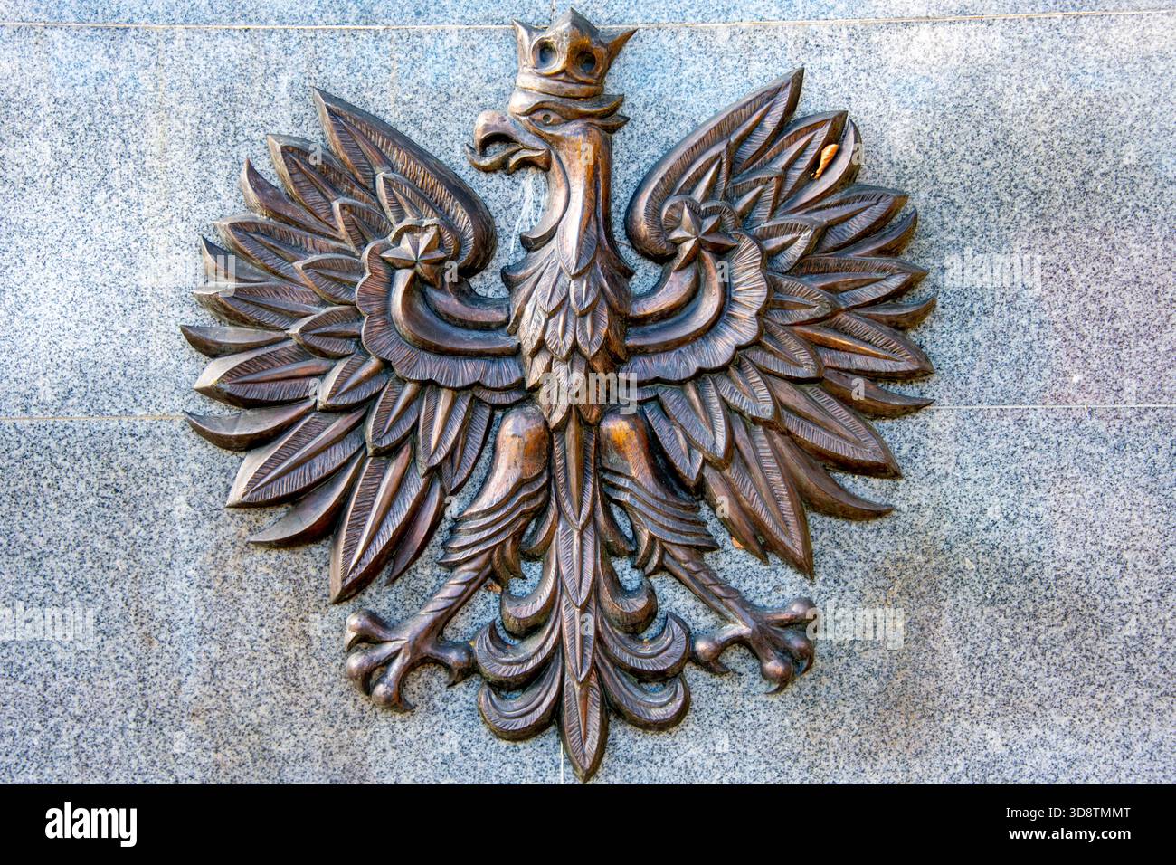 Das nationale Emblem Polens Stockfoto