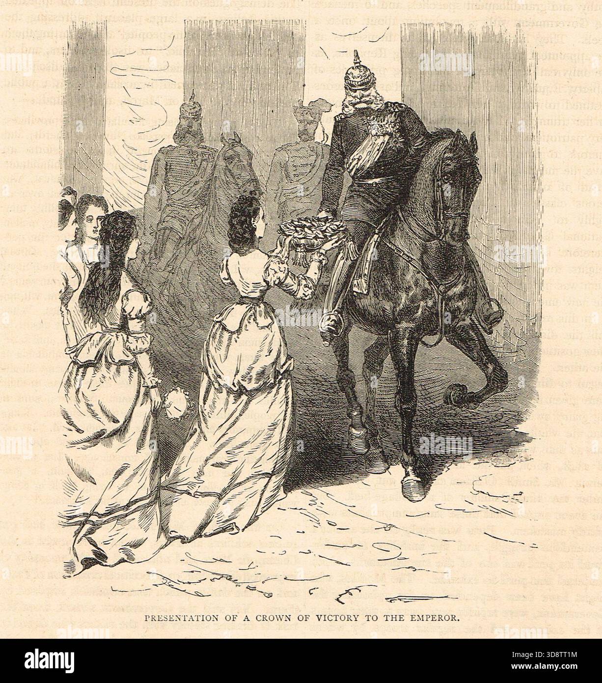 Übergabe einer Siegeskrone an Kaiser Wilhelm I. nach dem Sieg im Deutsch-Französischen Krieg Stockfoto