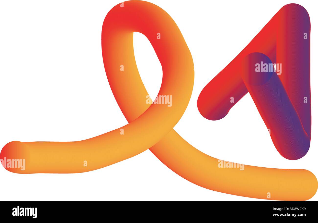 Abstrakte Röhrenverlaufsform mit Orange- und Rottönen Stock Vektor