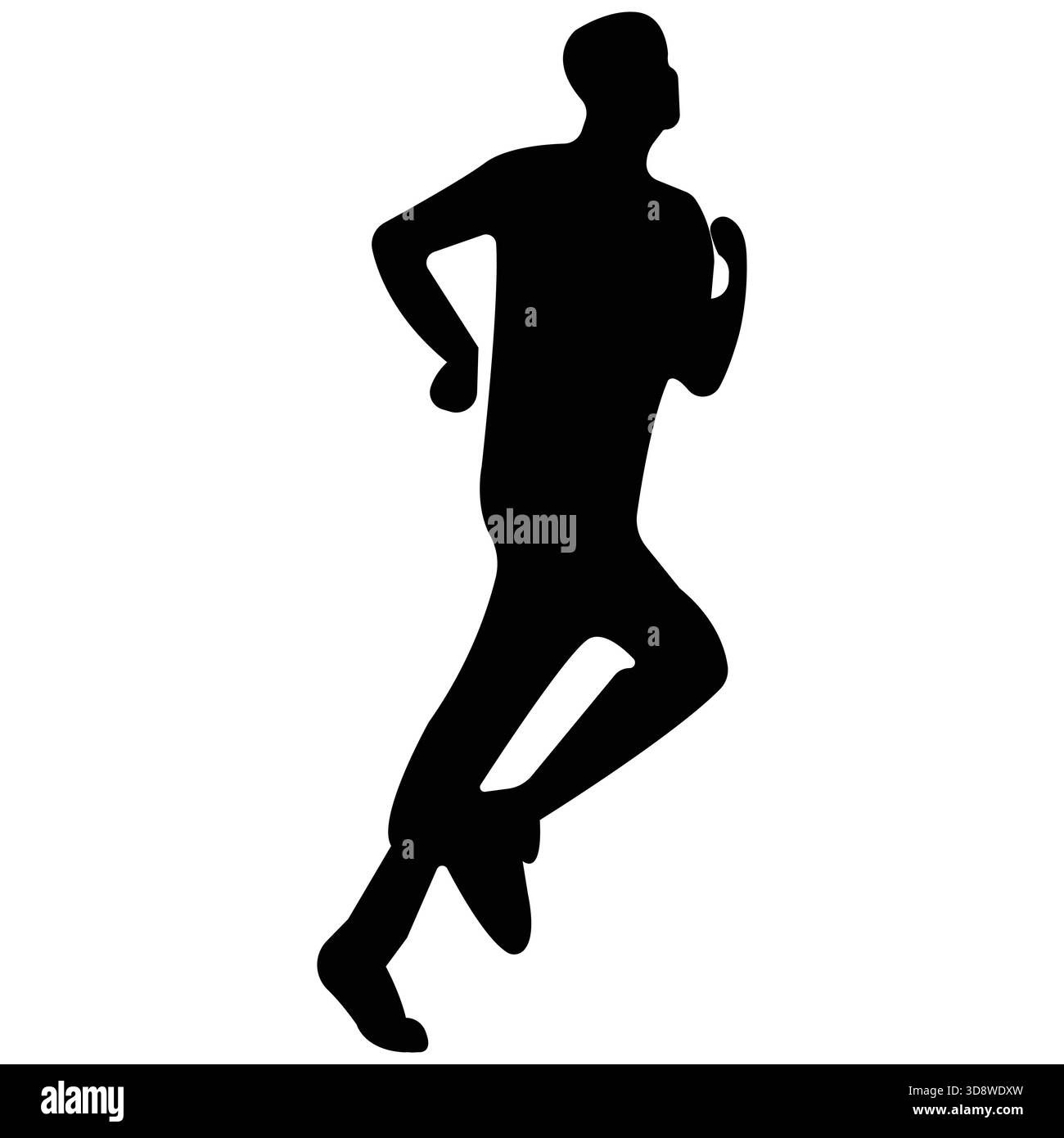 Dynamic Running man Silhouette Illustration für Sport, Fitness, Marathon, Joggen und Athletic Training Konzepte Vektor Stock Vektor