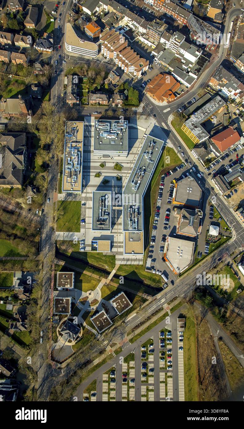 Rhein-Waal-Universität, Campus, Kamp-Lintfort, Niederrhein, Nordrhein-Westfalen, Deutschland, DE, Europa, Luftaufnahme, Vogelperspektive, Luftaufnahme Stockfoto