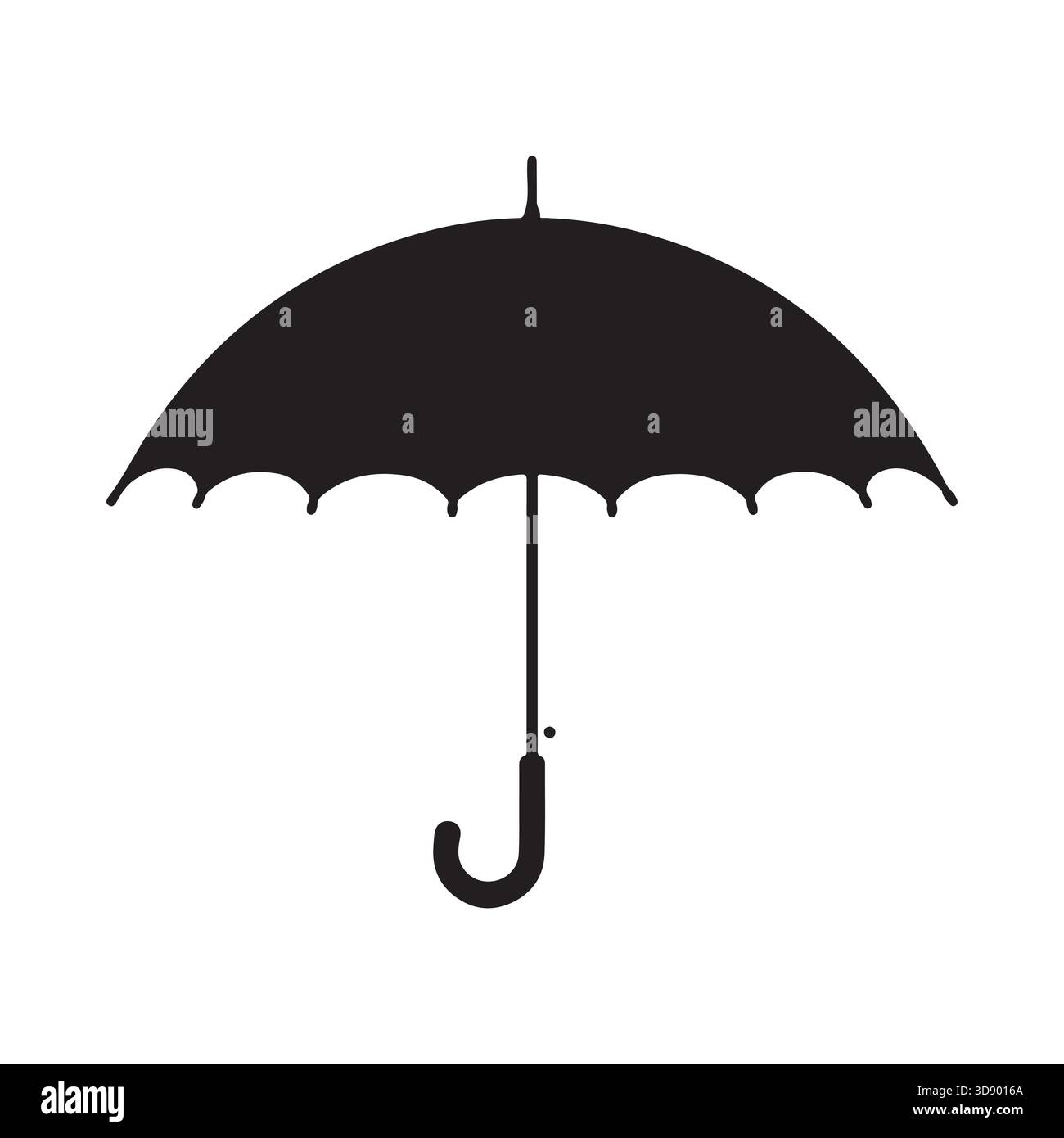 Einfaches Umrisssymbol eines geöffneten Regenschirmsymbols zum Schutz vor Regen oder Sonneneinstrahlung Stock Vektor