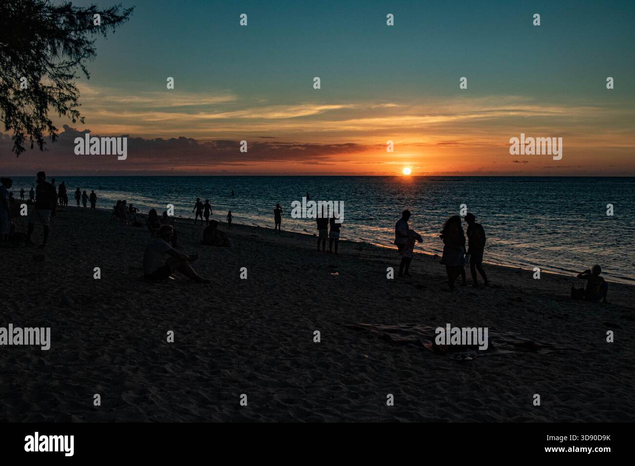 Flic en FLAC ist ein langer, beliebter Strand an der Westküste von Mauritius Stockfoto